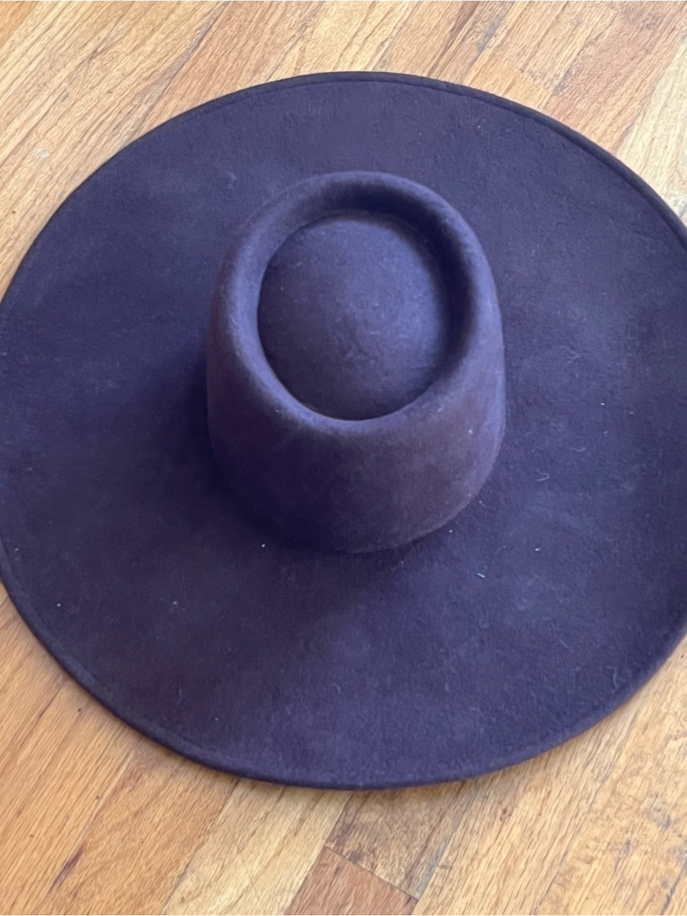 Anthropologie Wide-Brim Felt Hat - Dark Brown